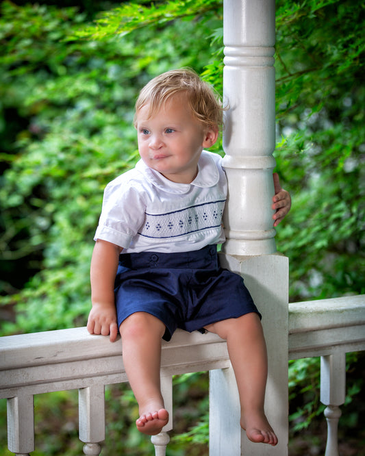 Navy Button-on