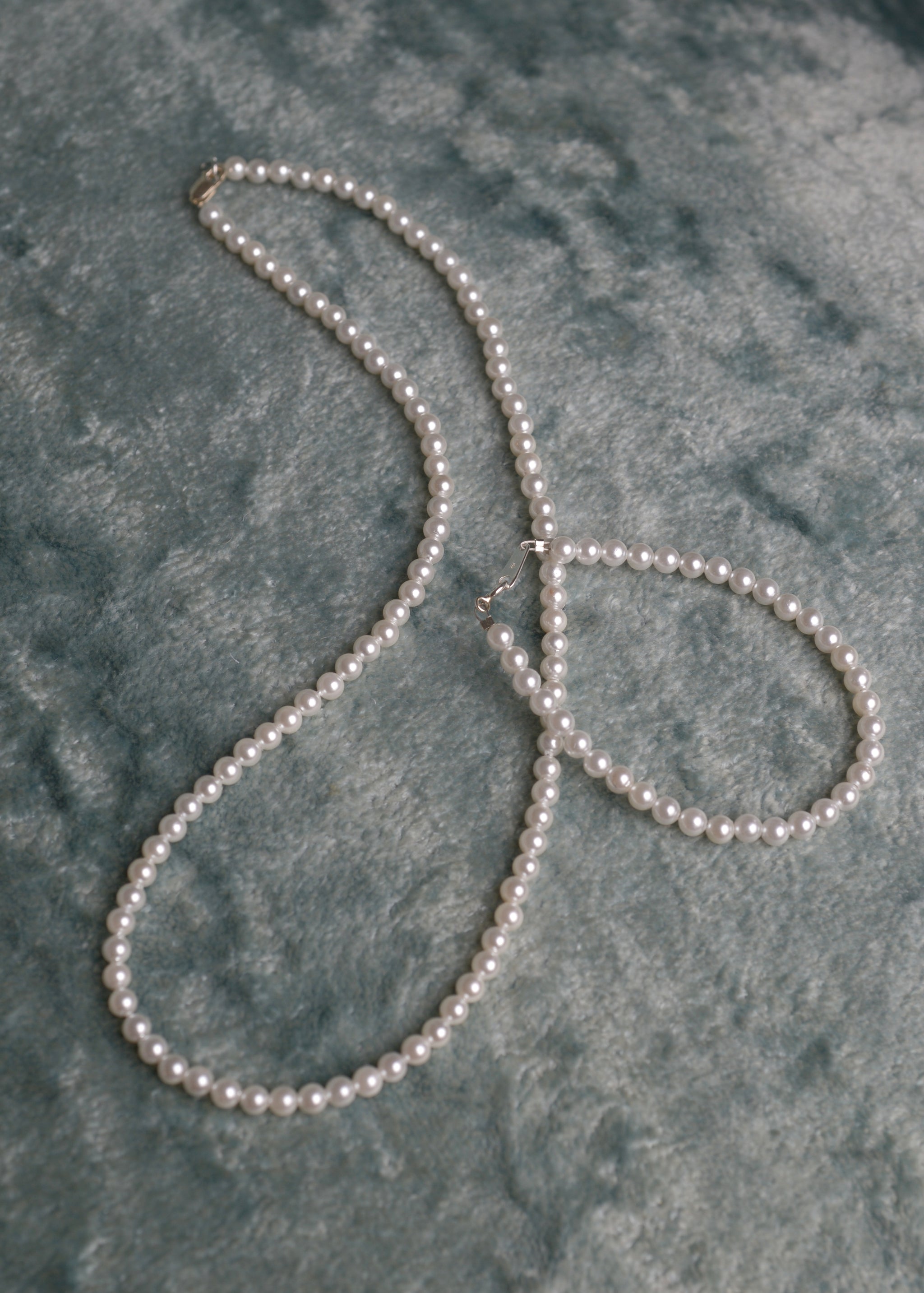 Pearl Bracelet & Necklace Set little girls to infant first pearl set ...