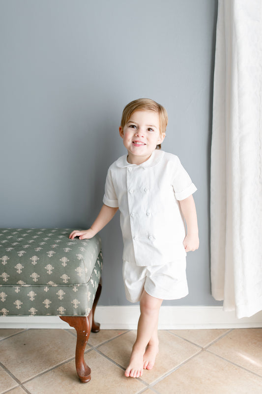 Boys Short Set White