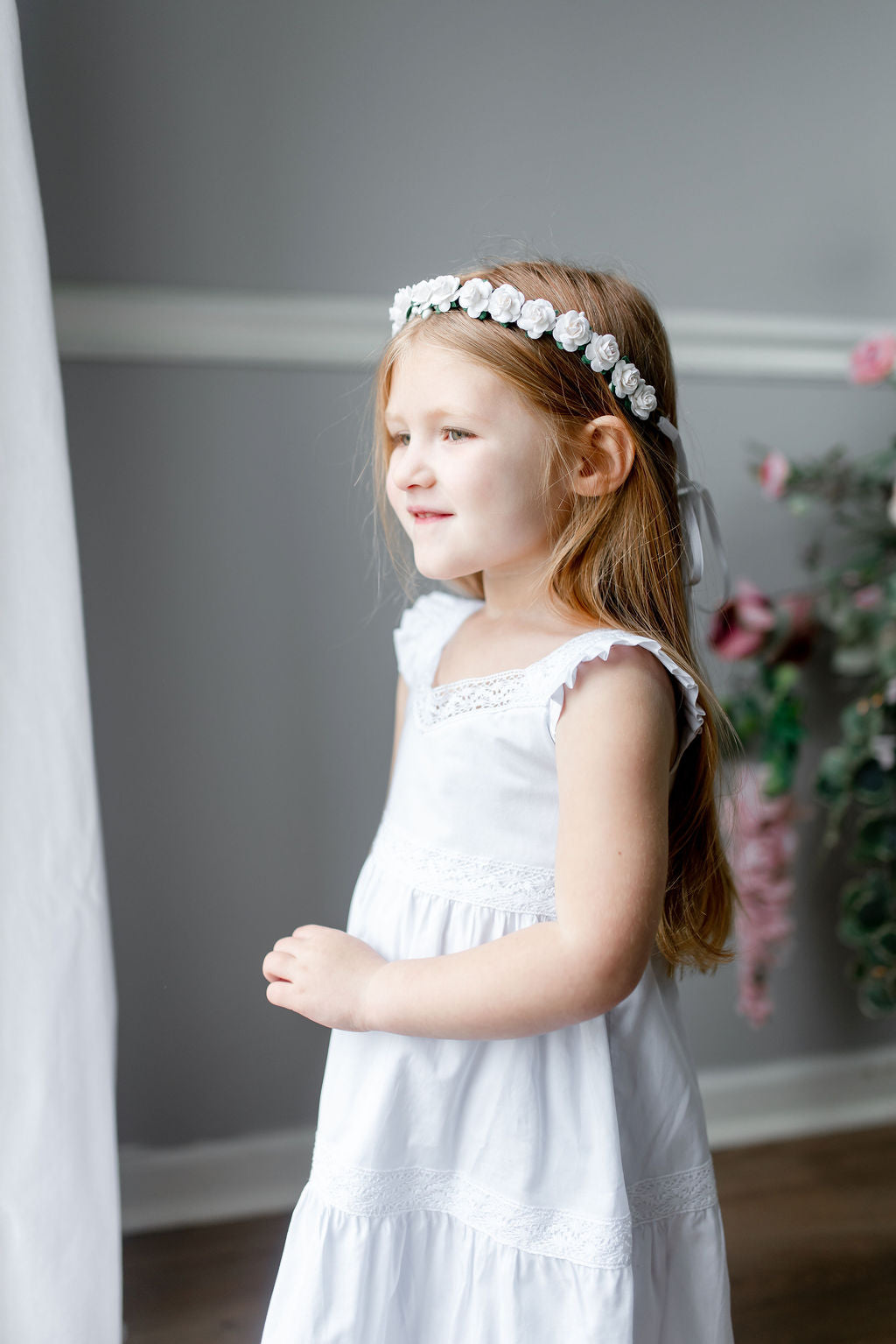 White Summer Dress for Little Girls, flower girl dress, beach photos White Summer Dress for Little Girls, flower girl dress, beach photos