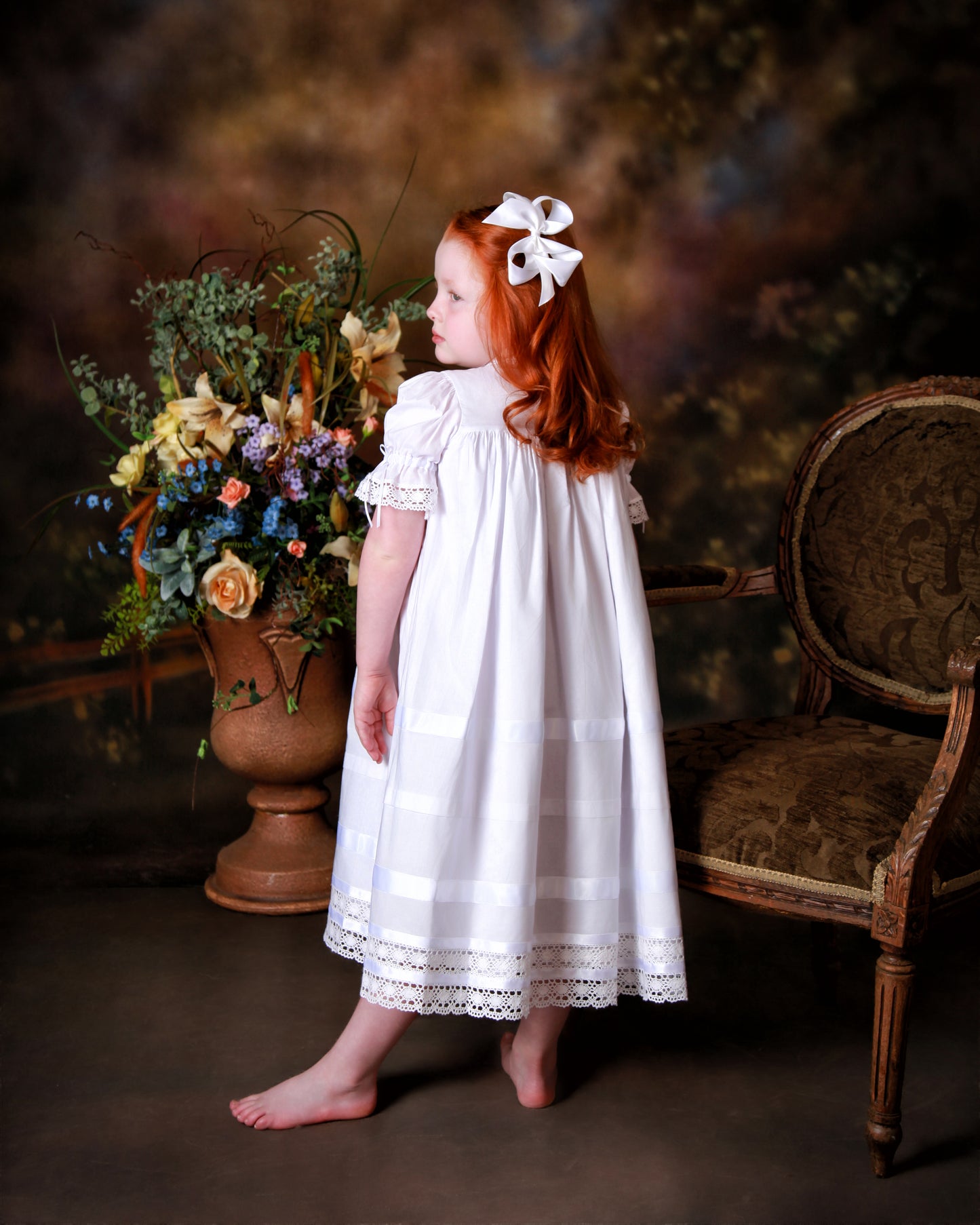 Strasburg Children Vintage Lace Flower Girl Dresses White Ivory Strasburg Communion Dress