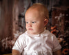 Strasburg Children White Romper for Baby Boy Christening Outfit, boys white bubble