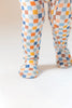 Multi Checkered Bamboo Baby Pajamas – Zipper Footie