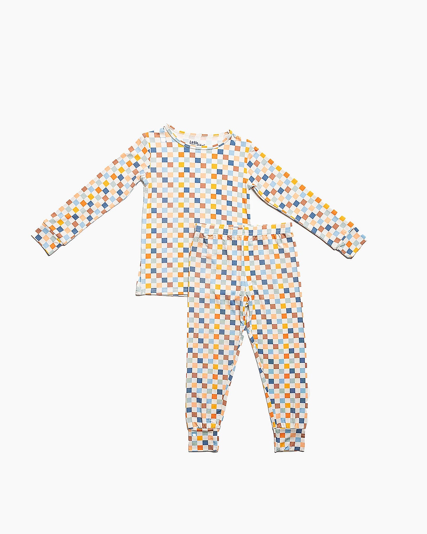 Multi Checkered Bamboo Pajamas for Kids – Two Piece Set