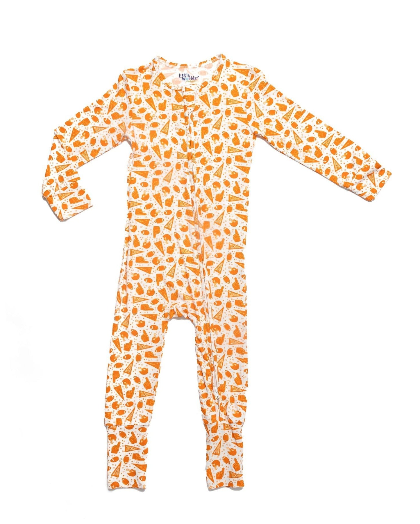 Orange Football Bamboo Toddler Pajamas – Romper