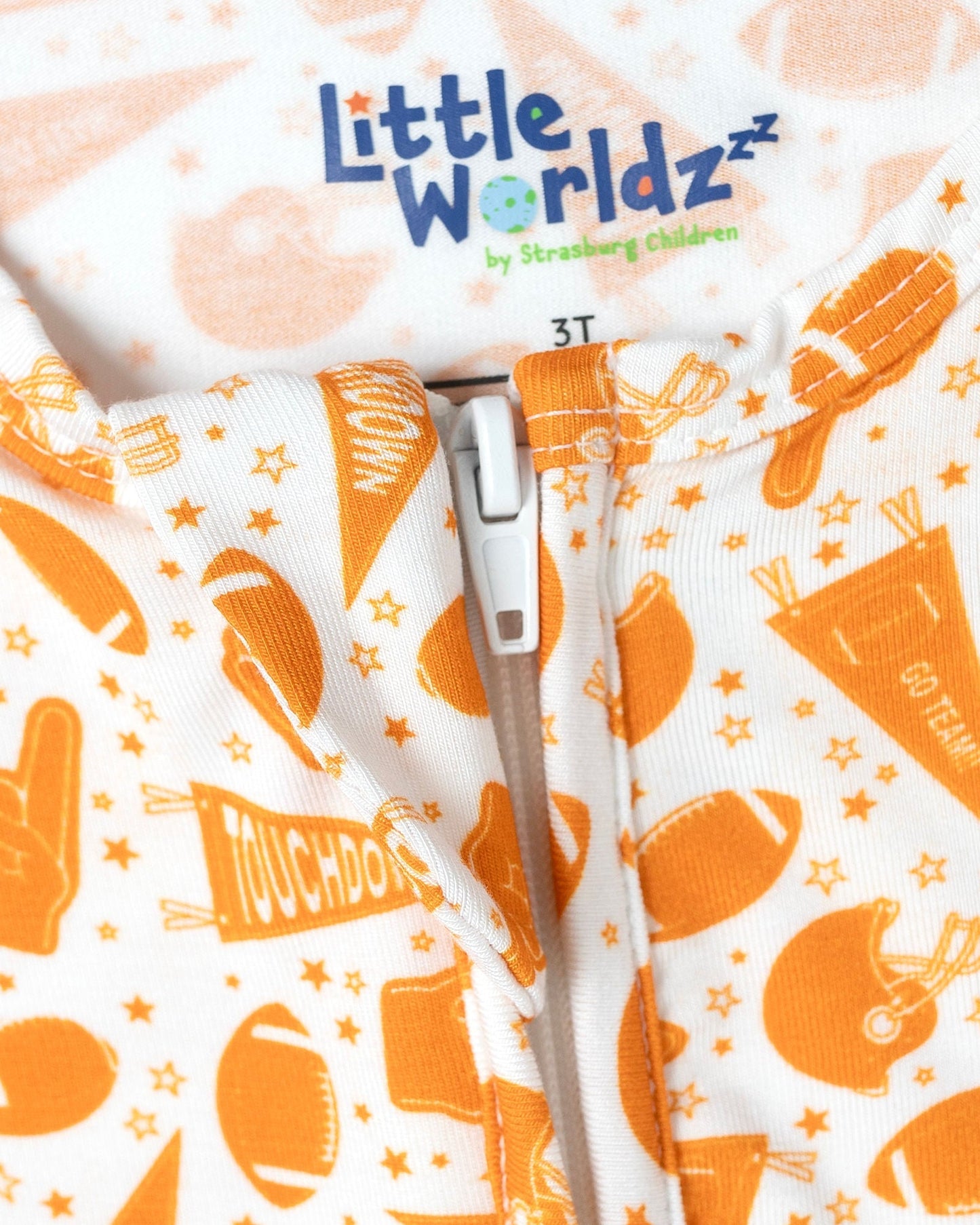 Orange Football Bamboo Toddler Pajamas – Romper