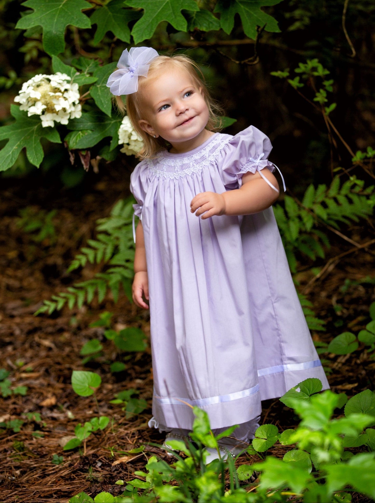 Strasburg Purple Bishop Dress, Heirloom Lilac Smocked Outfit for Toddler Girls, 3 Strasburg Purple Bishop Dress, Heirloom Lilac Smocked Outfit for Toddler Girls, 3