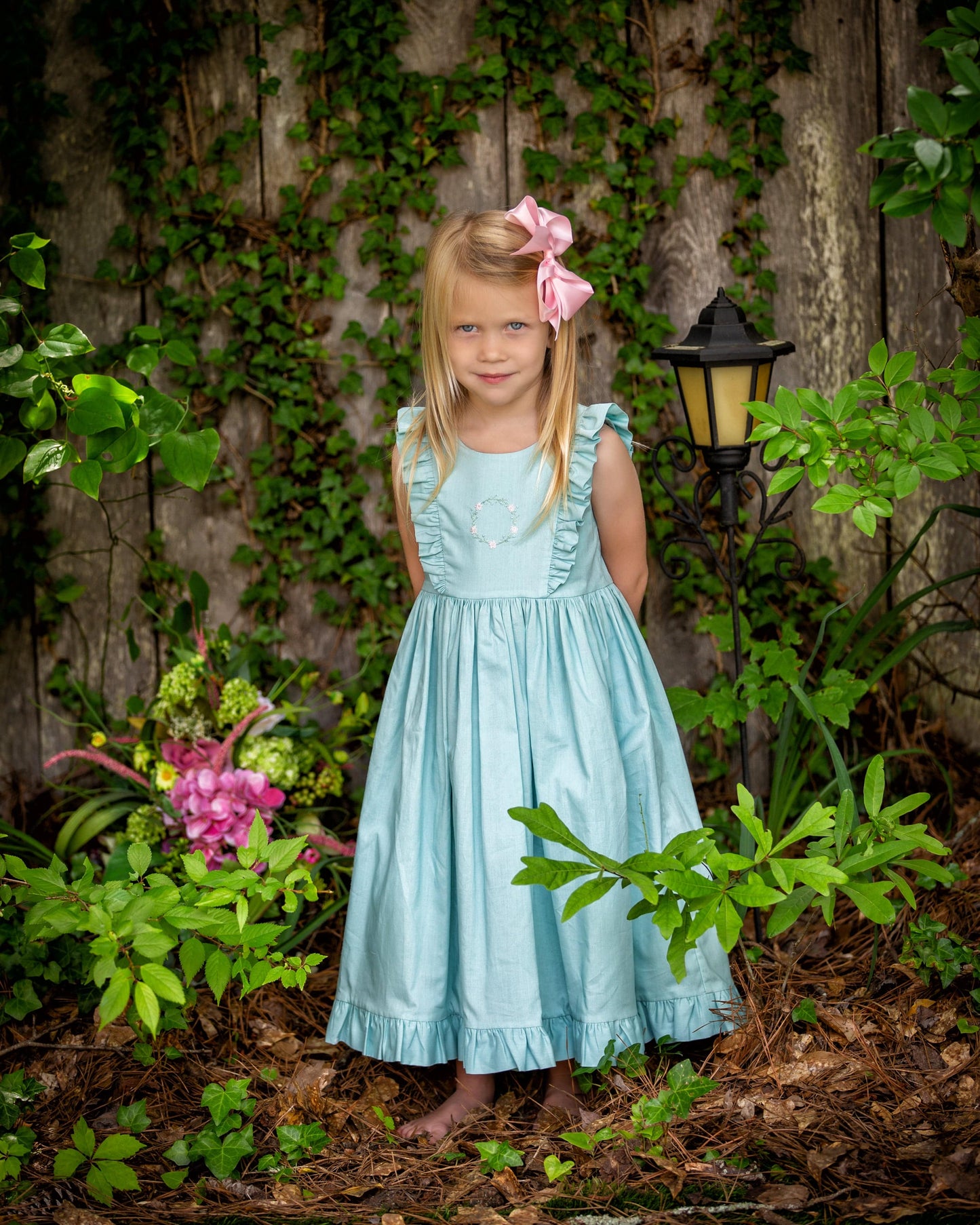 Classic Dress for little girls mint dress pink yellow dresses