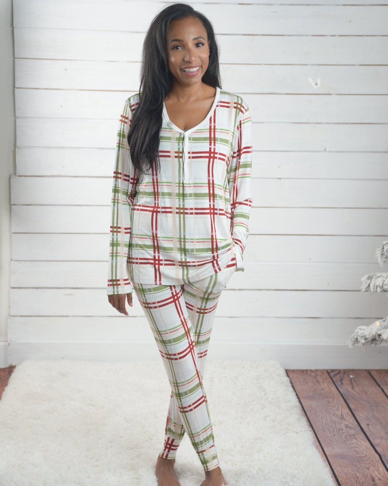 Women's Plaid Christmas Pajama Set