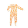 Orange Football Bamboo Baby Pajamas – Zipper Footie