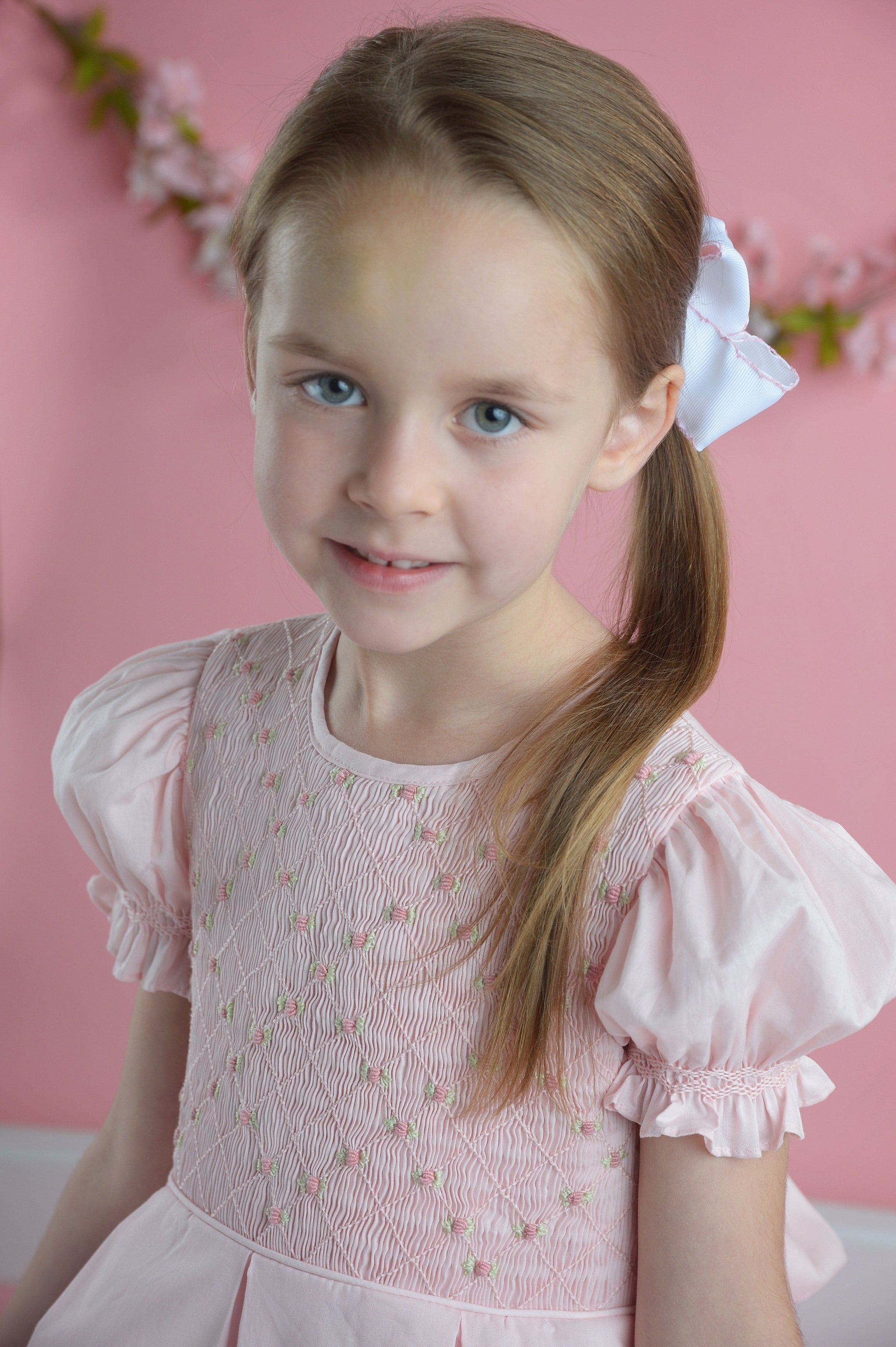 Pink Smocked Dress Little Girl Dresses Heirloom smocking Birthday Gift