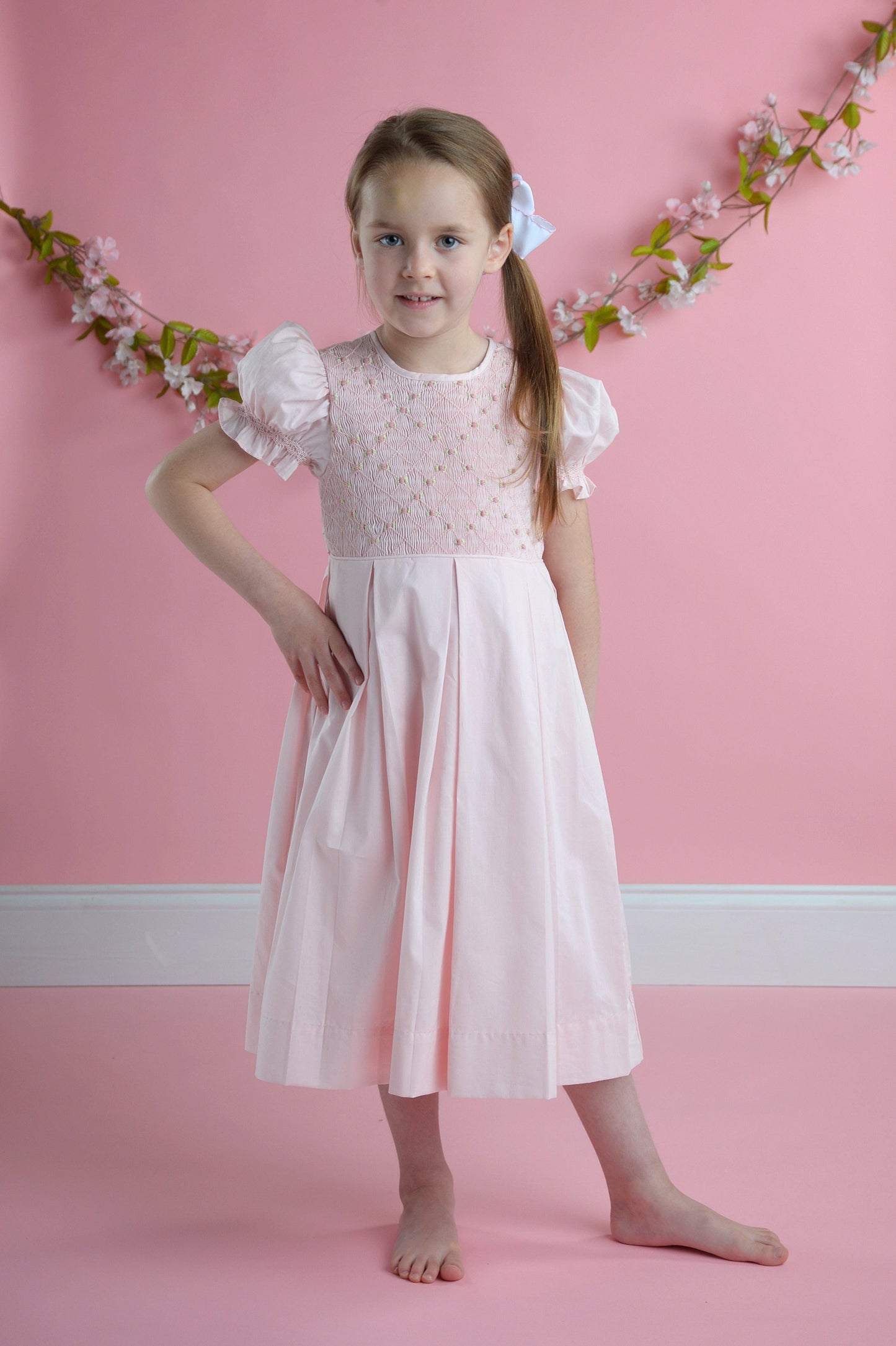 pink dress girl Sweet Baby Girls Pink Puff Sleeve Pleated Princess Dress Toddler Flower Girl Dresses