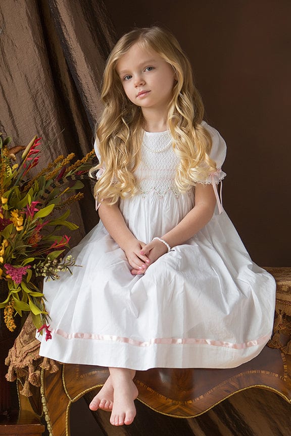 Strasburg Children Little Girls Smocked Dress - Flower Girl Portrait Dress, Heirloom Quality, 5/White Strasburg Children Little Girls Smocked Dress - Flower Girl Portrait Dress, Heirloom Quality, 5/White