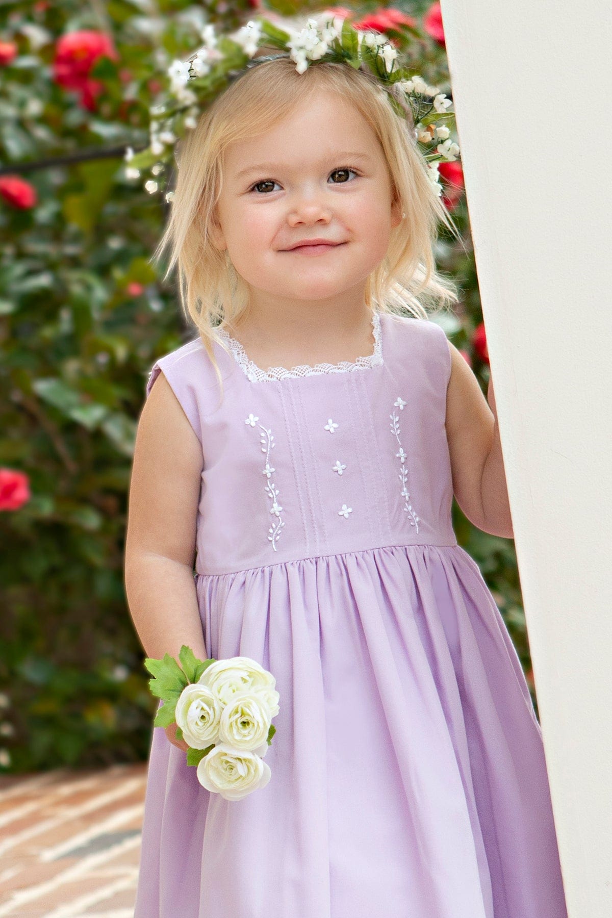 White and plum 2025 flower girl dresses