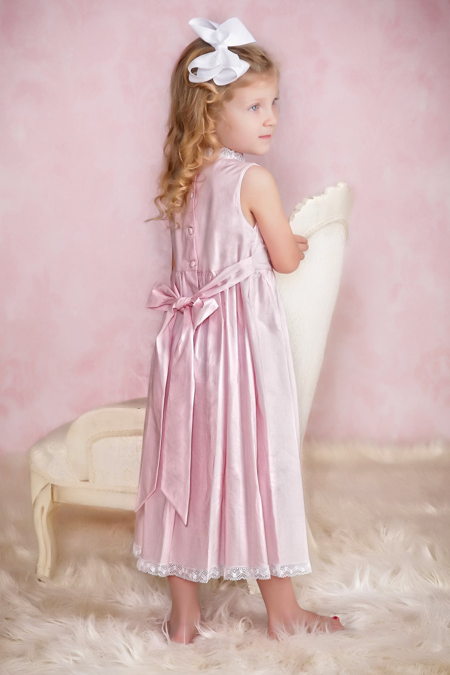 Classic Girls Easter Dress Toddler Portrait Spring Beach Dresses Pink Classic Girls Easter Dress Toddler Portrait Spring Beach Dresses Pink