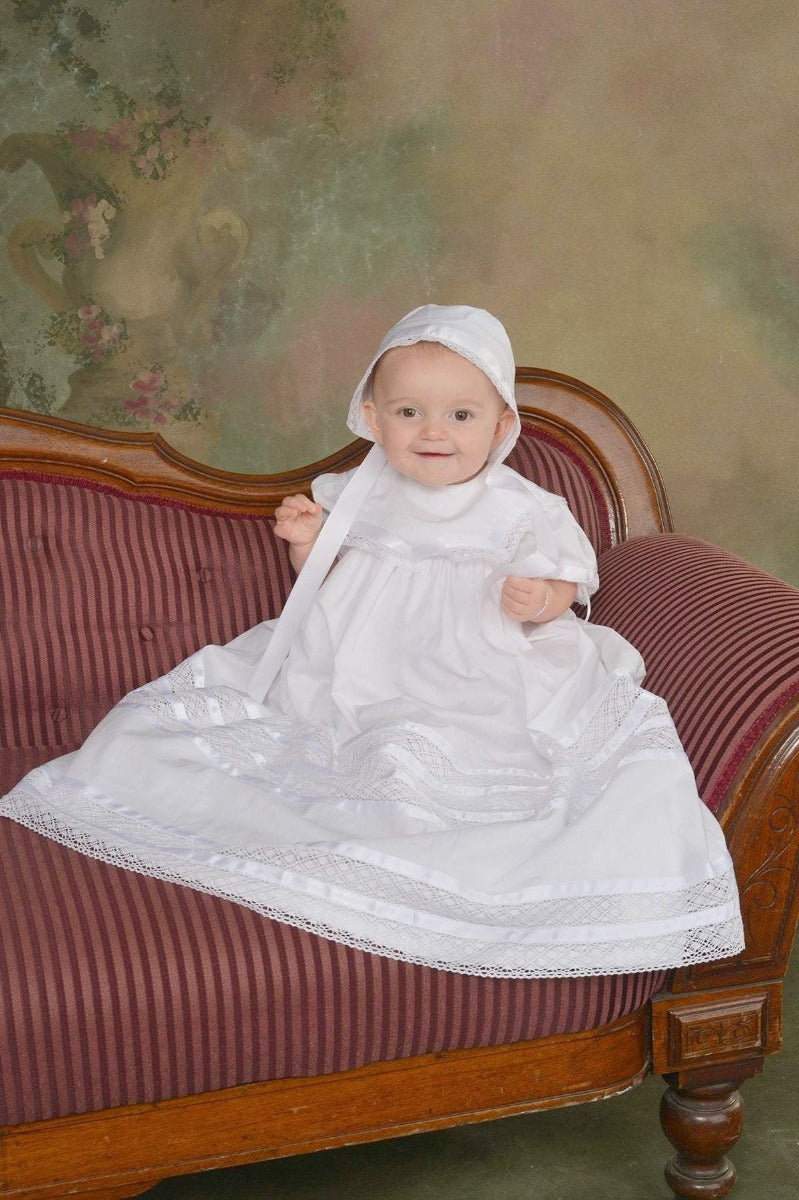 Amazon.com: CareCheer Sleeveless Ivory Long Baby Girl Christening Baptism  Dress Flower Girl Dedication Blessing Gown (0-6 Months): Clothing, Shoes &  Jewelry