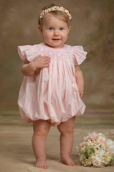 embroidered baby dress Keebee Organic Cotton Hand Embroidered Lilac Peony Dress | Baby Kids Clothing India