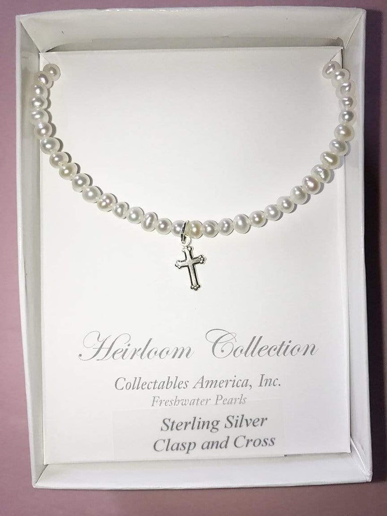 Freshwater Pearl Necklace w/ Cross Strasburg Children