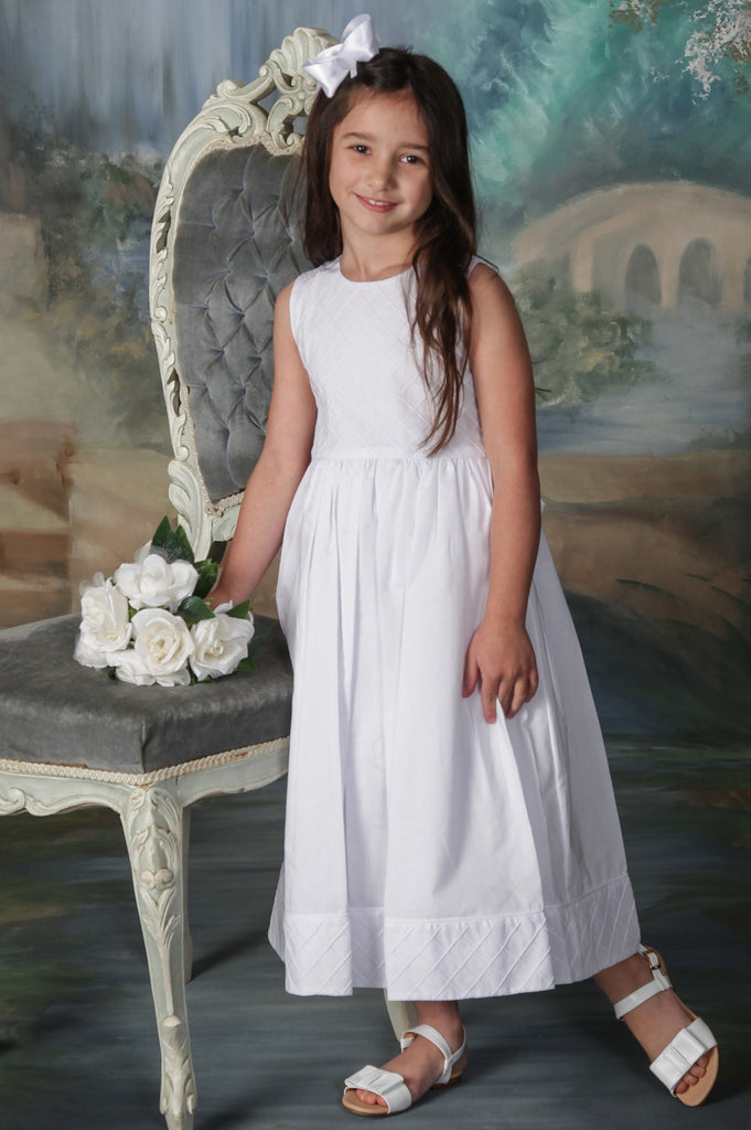 Lace Flower Girl Dresses Silk White Ivory Smocked Formal Dress