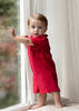 Strasburg Children Red romper for little boy, corduroy johnjohn romper, valentine's outfit toddler boy