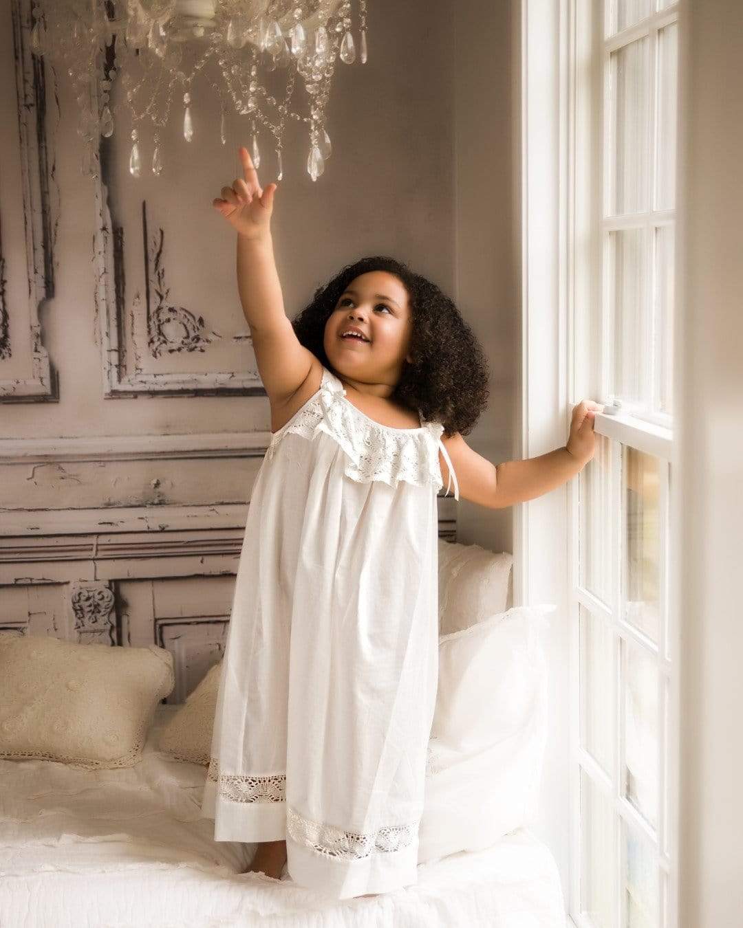 Strasburg Children White Beach Dress - Summer Portrait Lace Flower Girl Dress, 4/White Strasburg Children White Beach Dress - Summer Portrait Lace Flower Girl Dress, 4/White