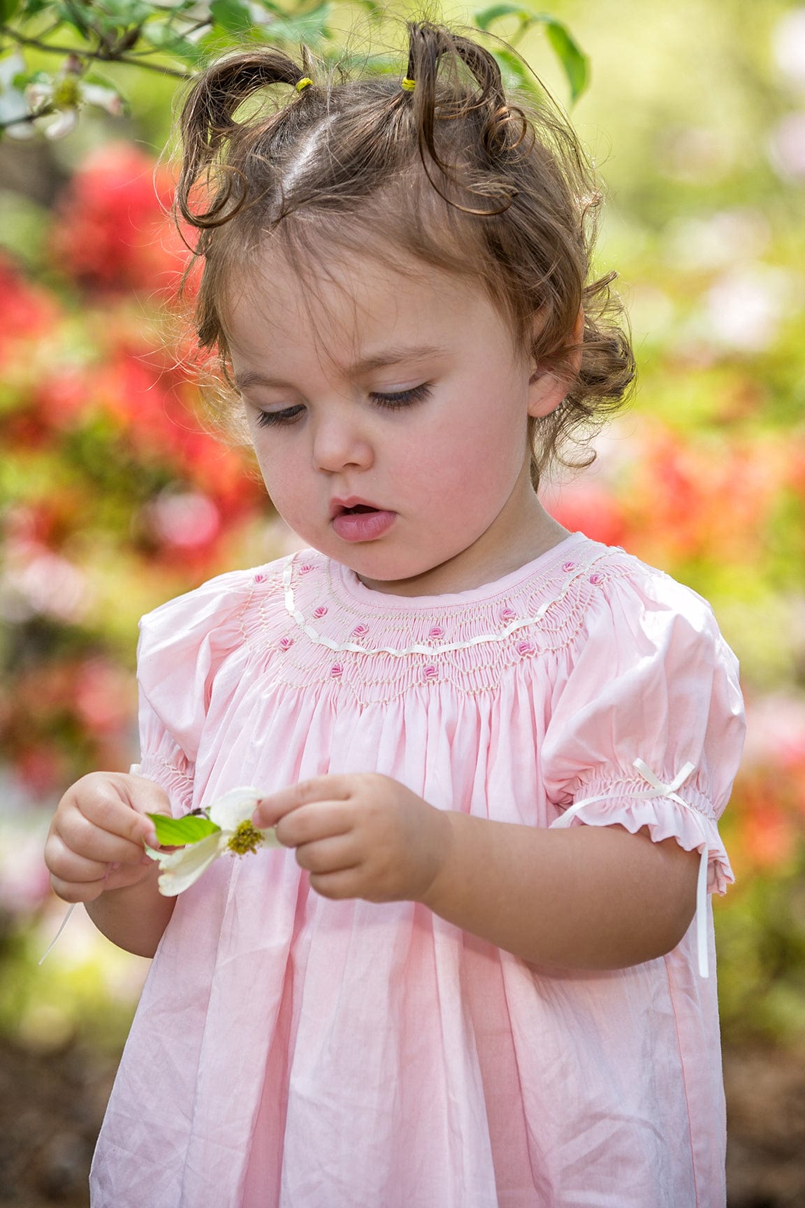 Baby First Getting Dressed Cute Baby With Pink Dress