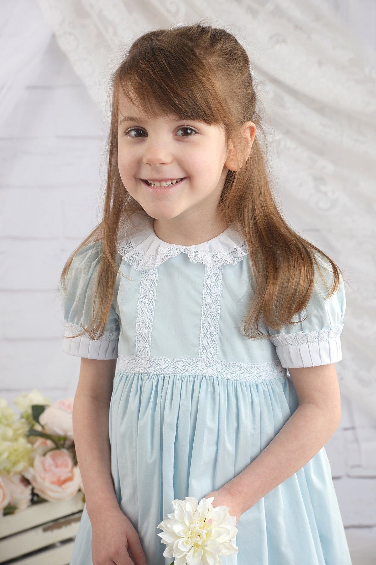 Blue Heirloom dress for girls, classic Girls dresses – Strasburg Children