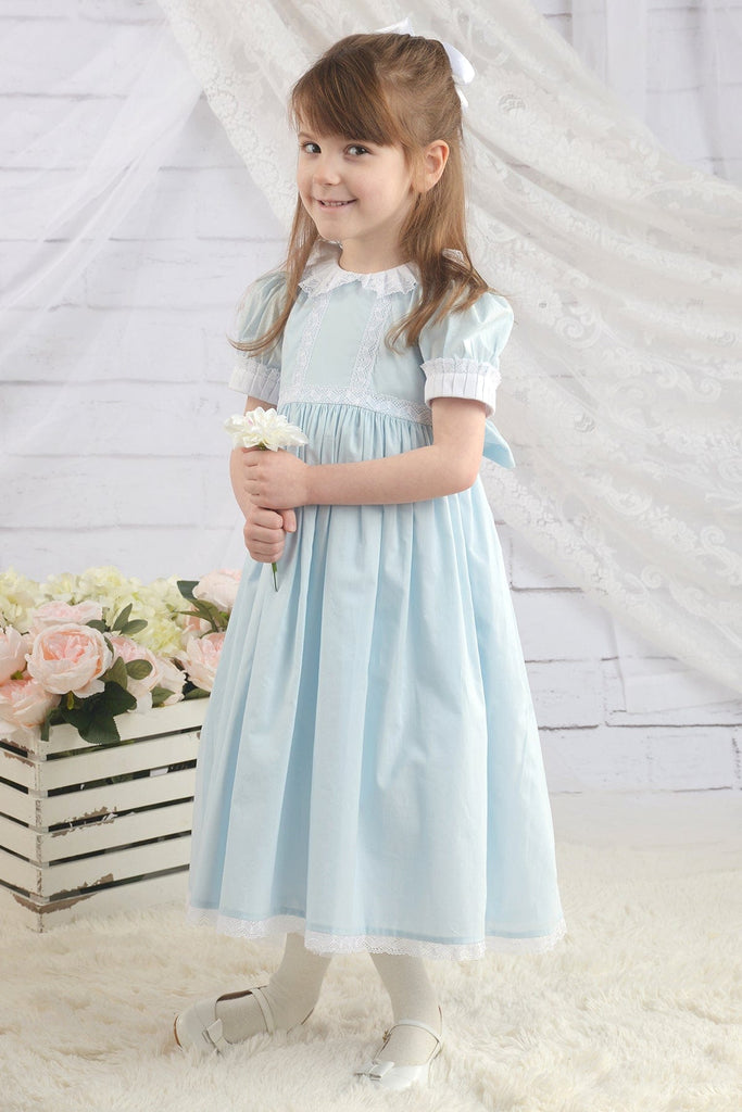 Blue Heirloom dress for girls, classic Girls dresses – Strasburg Children
