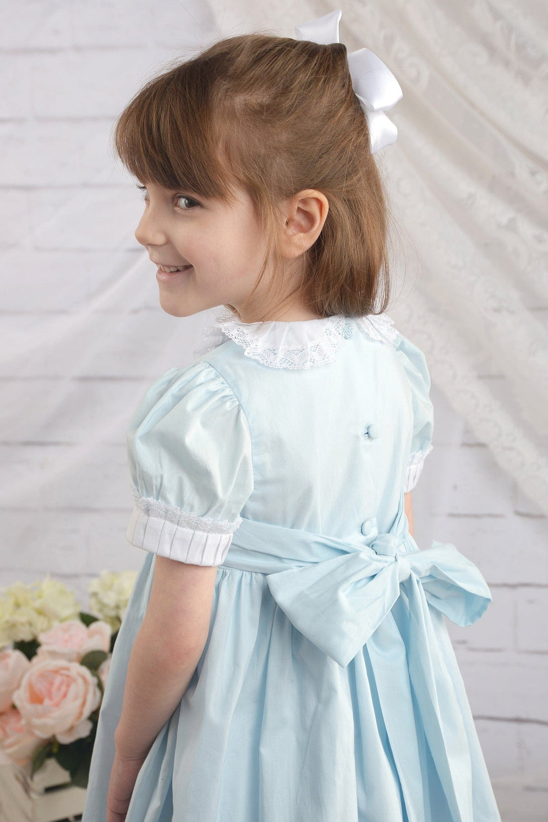 Blue Heirloom dress for girls, classic Girls dresses – Strasburg Children