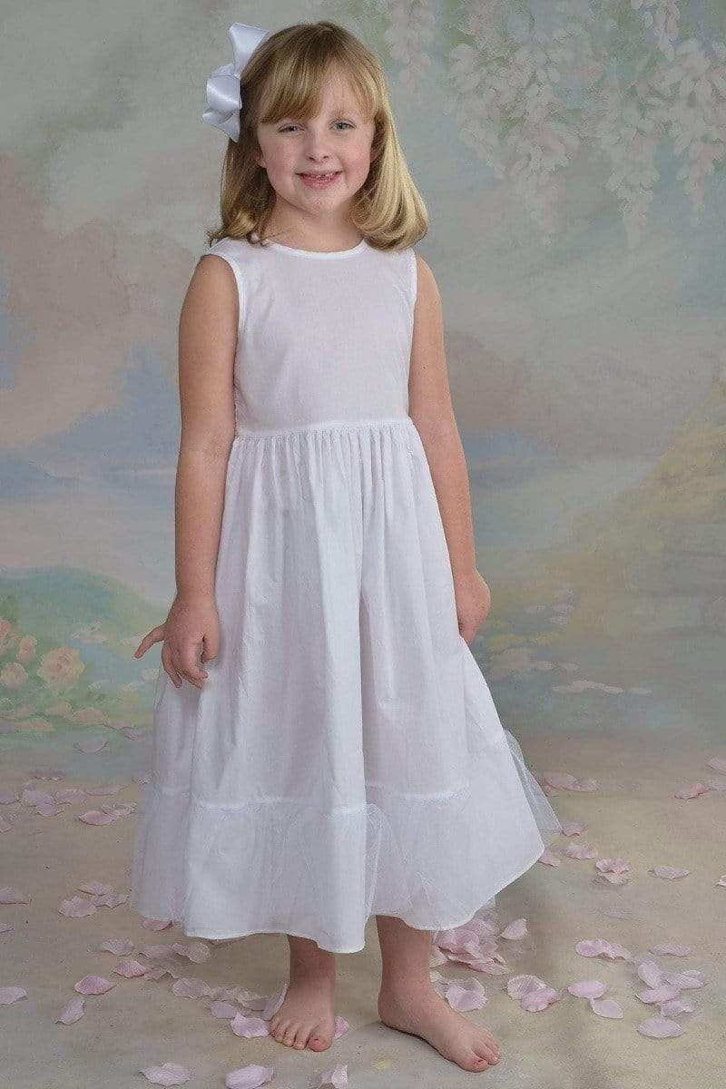 Girls petticoat, full slip for girls cotton white slip Strasburg