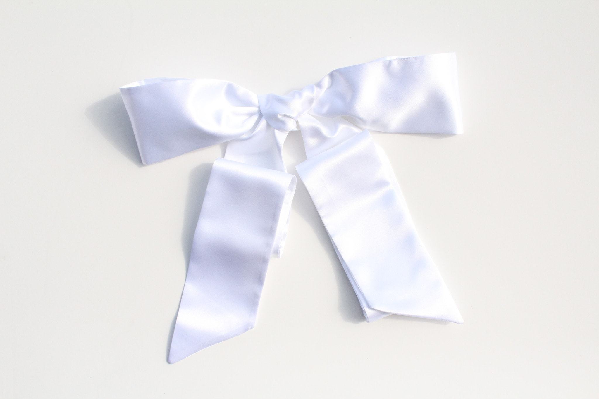 Strasburg Children Satin Ribbon Hair Bow with Alligator Clip Dressy Large Bow for Hair, Ivory