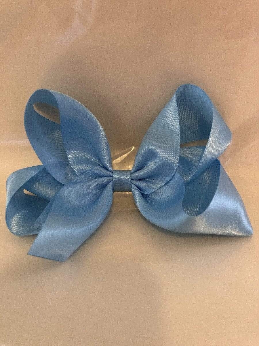 Satin Ribbon Hair Bow with Alligator Clip Dressy Large Bow for Hair, Light Blue