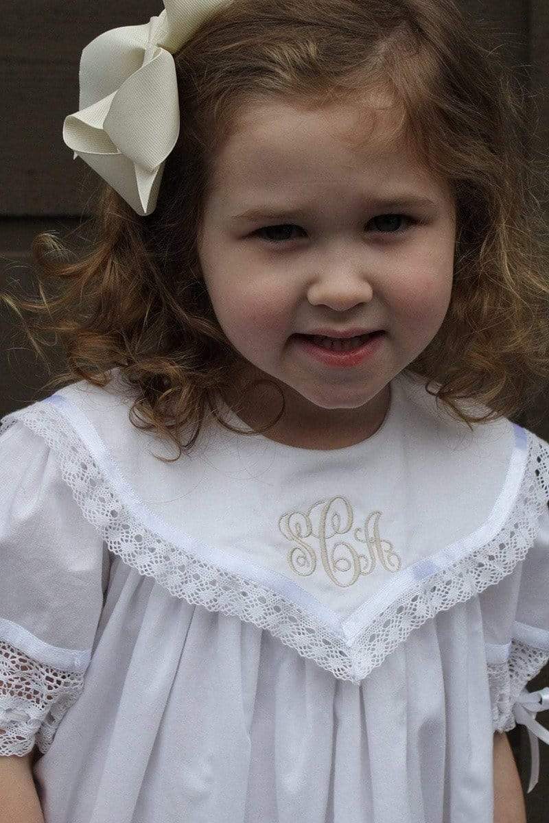 White Silk Flower Girl Dress with Sash Classic Wedding Dress Flower Girl –  Strasburg Children